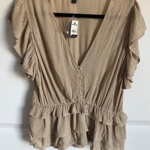 NWT! Express blouse tan